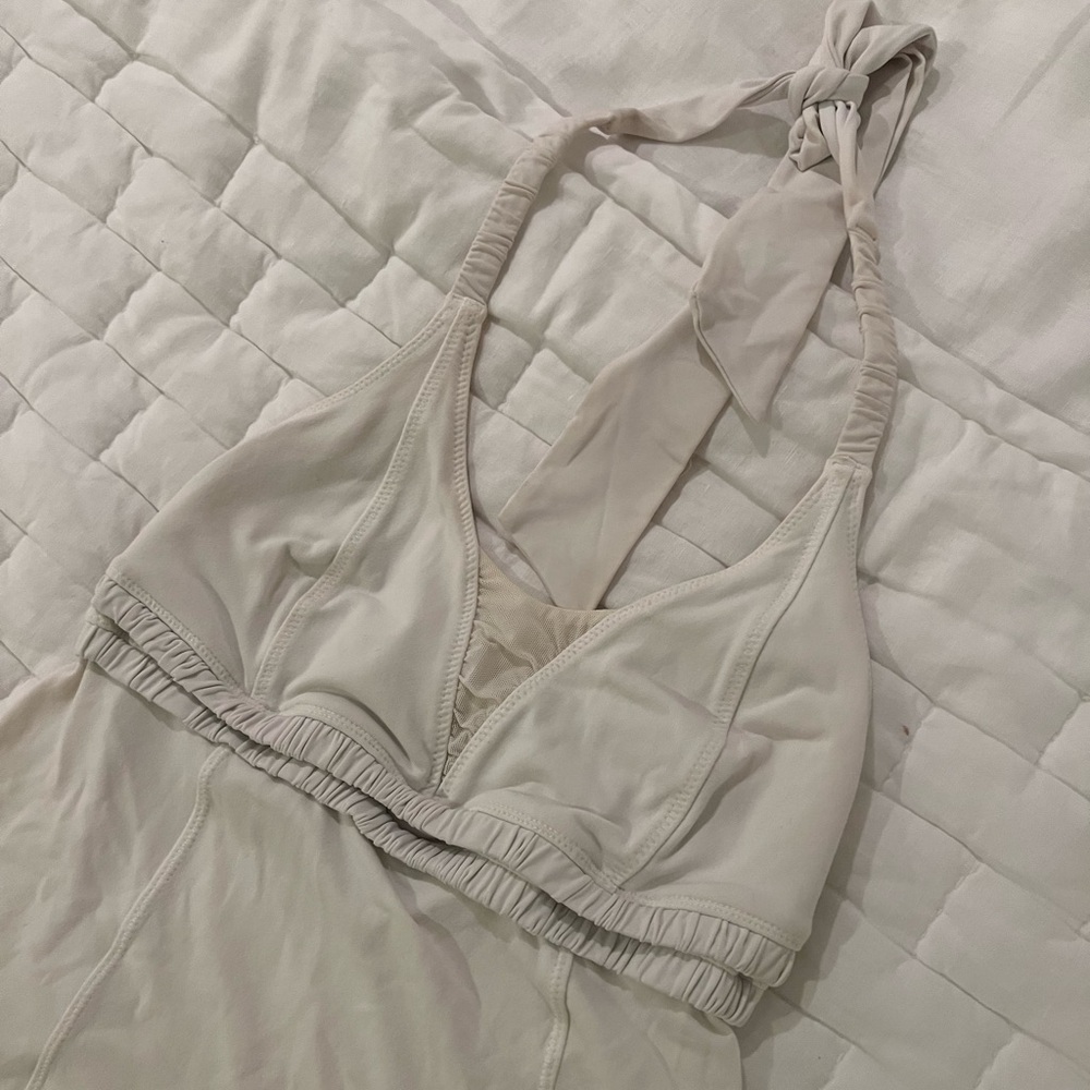 Lululemon White Halter Flow Tank